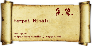 Herpai Mihály névjegykártya